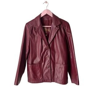 The Tannery Vintage 70s/80s Oxblood Burgundy Leather Jacket